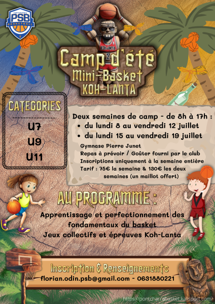 Camp d'été 2023-2024 Mini Basket